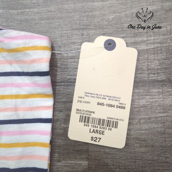 St. John's Bay Striped Tank Top Size L - Picture 2 of 5